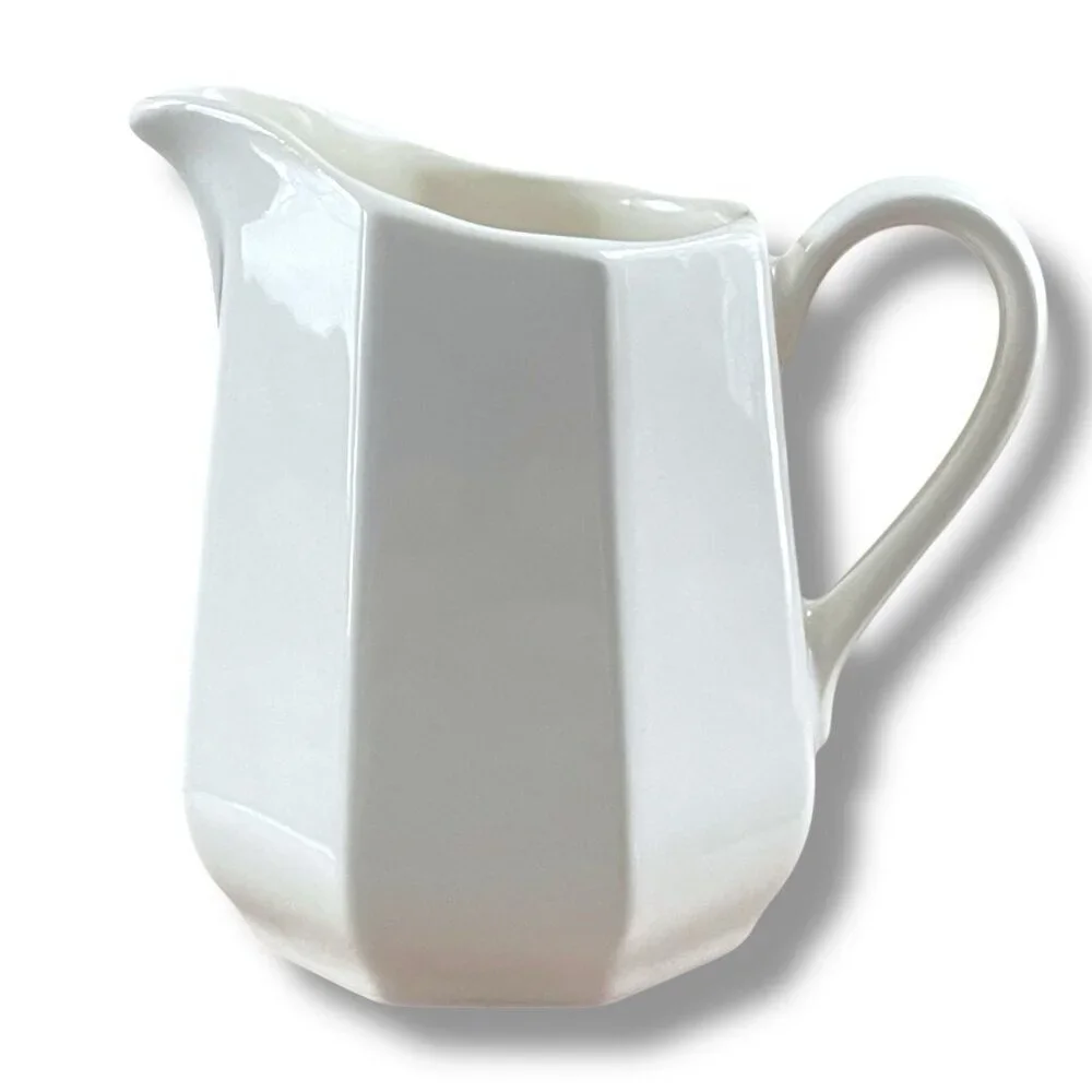 Vintage Harkerware Heritance Ironstone Creamer Bone White 4